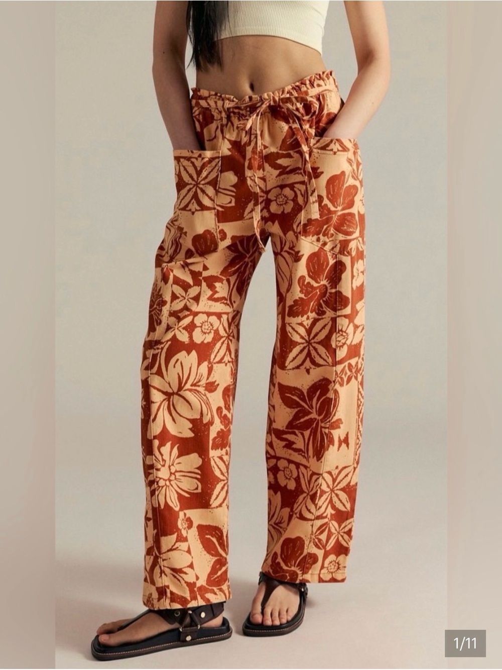 Free People Mirage Printed Pull On Pants XS